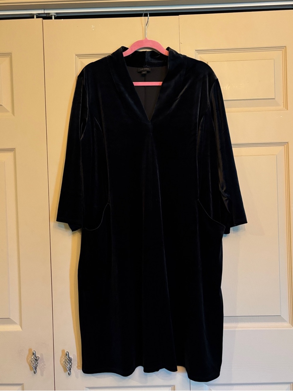 J. Jill Black Stretch Velvet Tunic Dress BNWOT